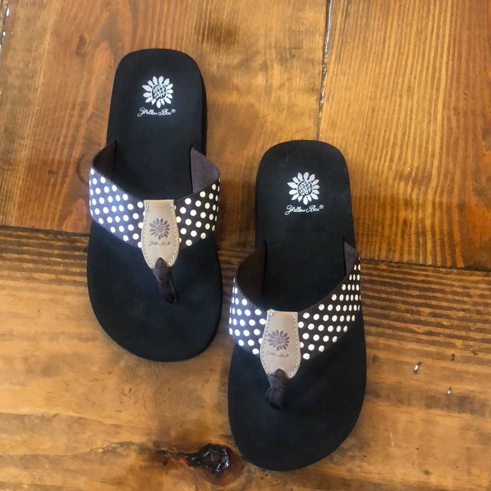 Yellow Box Flip Flops